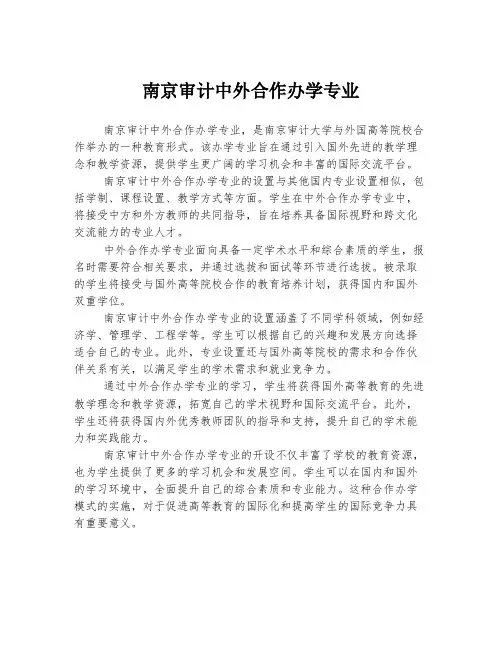 南京审计中外合作办学专业