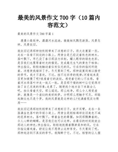 最美的风景作文700字(10篇内容范文)
