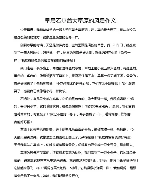 早晨若尔盖大草原的风景作文