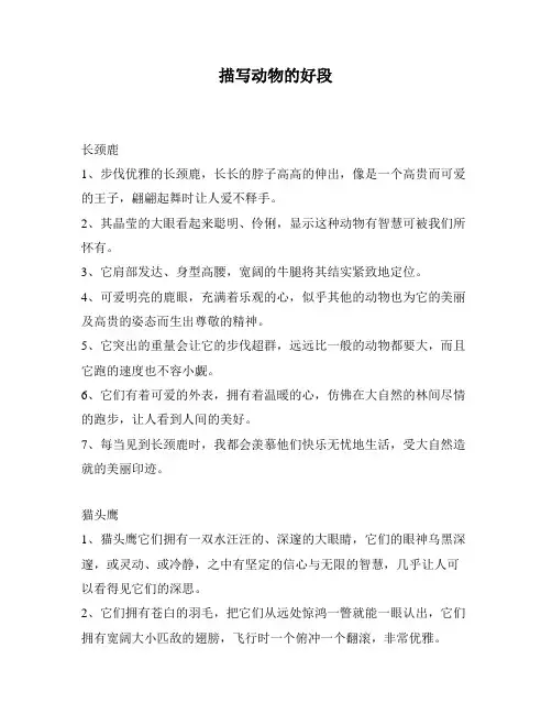 描写动物的好段
