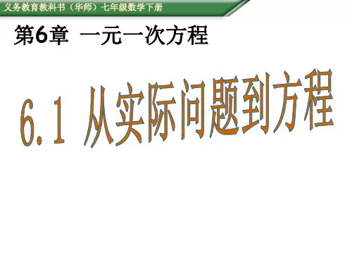 华师大版七年级数学下册教学课件：第6章 一元一次方程