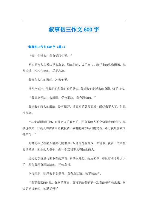 叙事初三作文600字