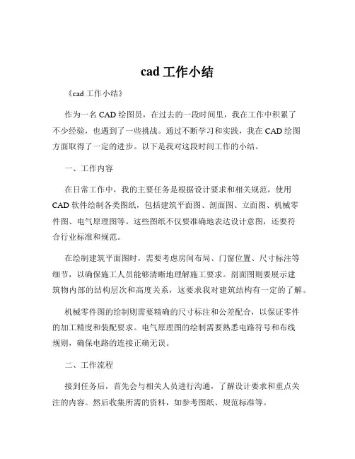 cad工作小结