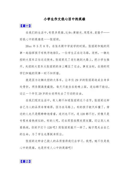 小学生作文我心目中的英雄共六篇