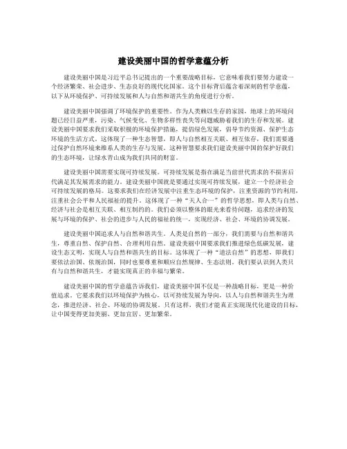建设美丽中国的哲学意蕴分析