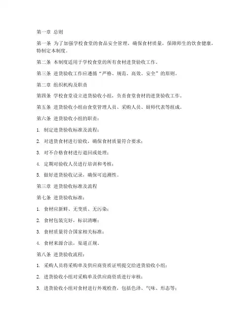 学校食堂进货验收管理制度