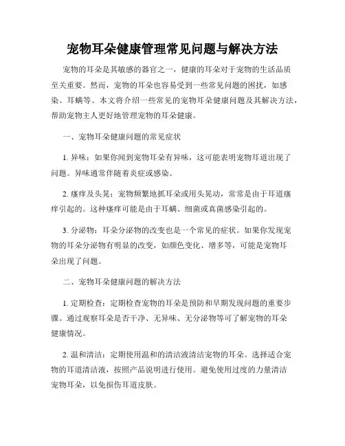 宠物耳朵健康管理常见问题与解决方法