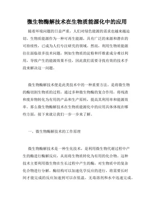 微生物酶解技术在生物质能源化中的应用