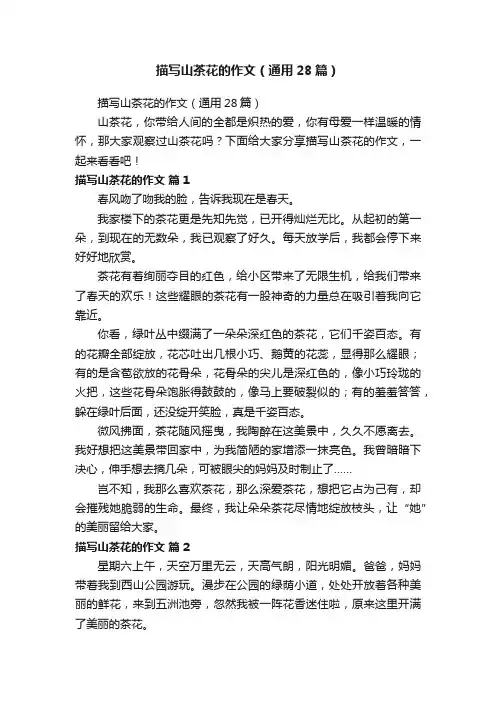 描写山茶花的作文（通用28篇）