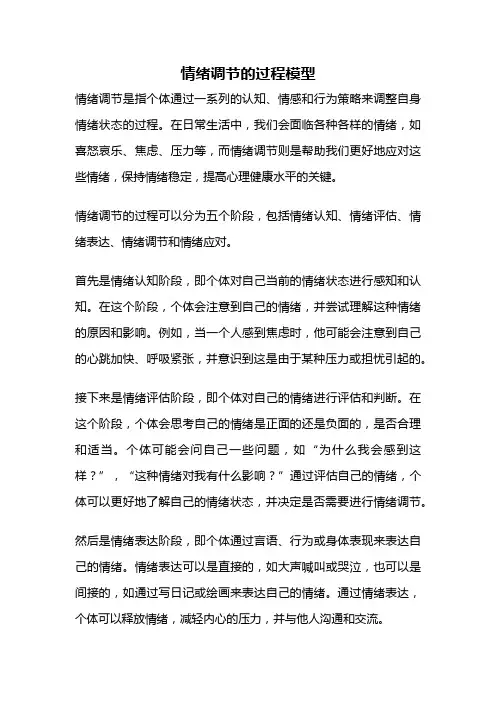 情绪调节的过程模型