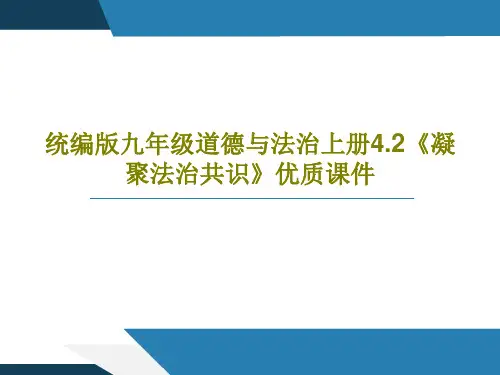 统编版九年级道德与法治上册4.2《凝聚法治共识》优质课件共66页文档