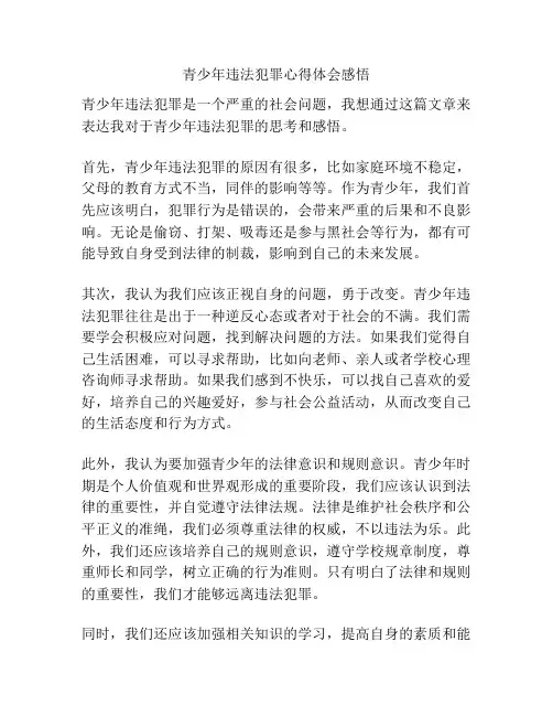 青少年违法犯罪心得体会感悟