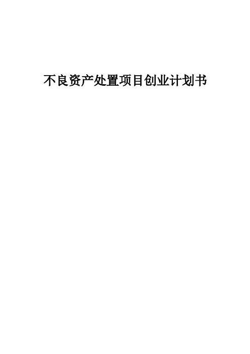 不良资产处置项目创业计划书