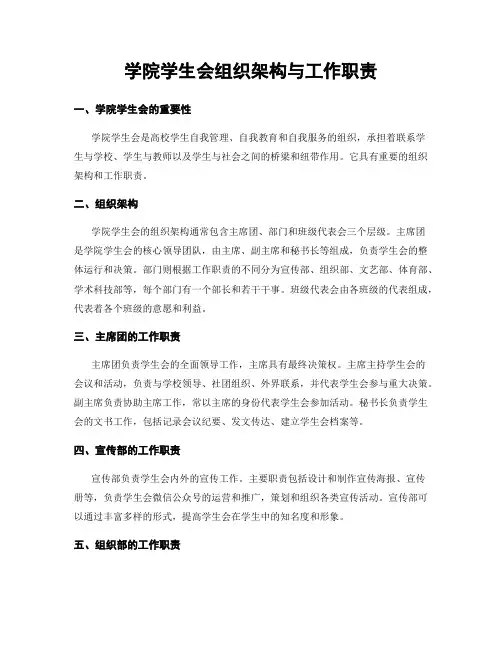 学院学生会组织架构与工作职责