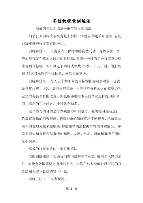高效的视觉训练法-经典教学教辅文档