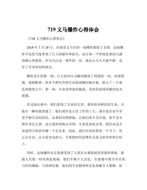 719义马爆炸心得体会