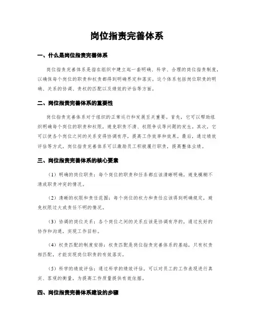 岗位指责完善体系
