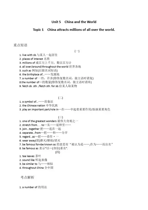 仁爱英语九年级下册知识点归纳总结(话题版)