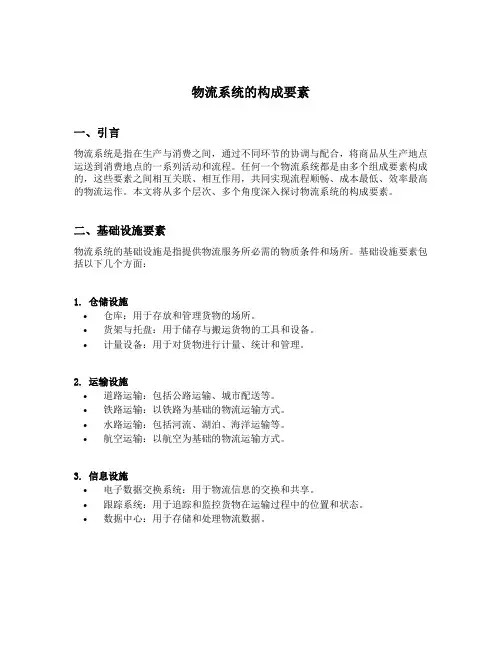 物流系统的构成要素