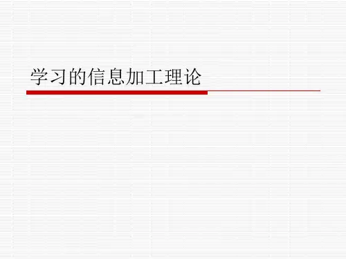 第五章 学习的信息加工理论