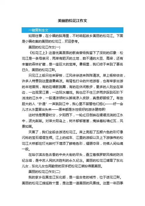 美丽的松花江作文