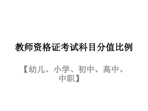 教师资格证考试科目分值比例一览表【幼儿、小学、初中、高中、中职】