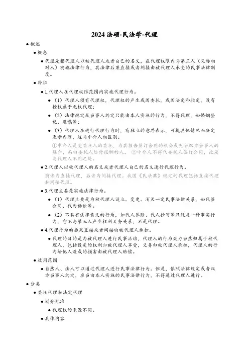 2024法硕-民法学-代理