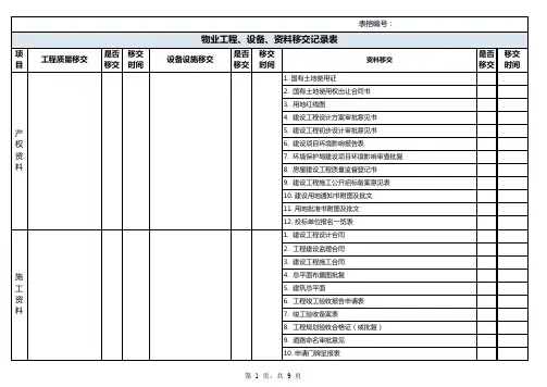 物业承接查验表格