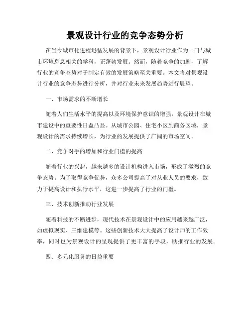 景观设计行业的竞争态势分析