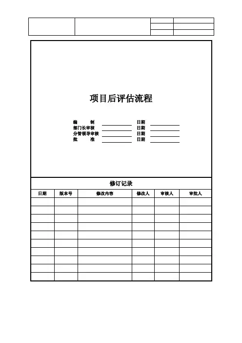 【运营管理】房企项目后评估流程