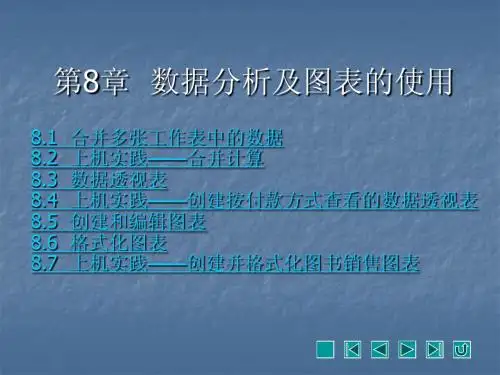 excel 2007 第8章  数据分析及图表的使用