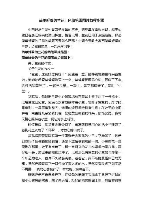 简单好看的兰花上色简笔画图片教程步骤