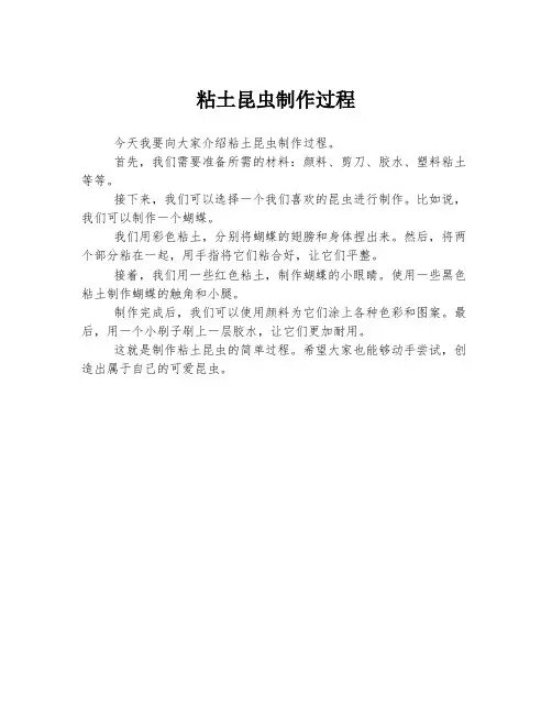 粘土昆虫制作过程