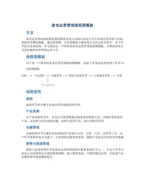 家电运营管理流程图模板