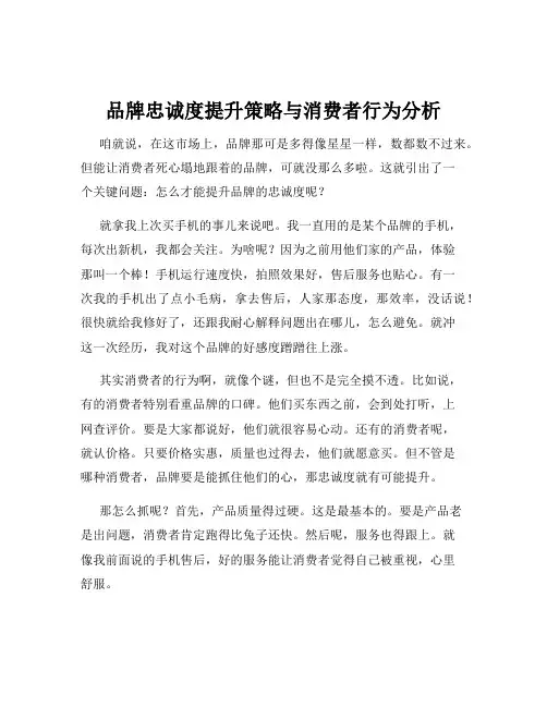 品牌忠诚度提升策略与消费者行为分析