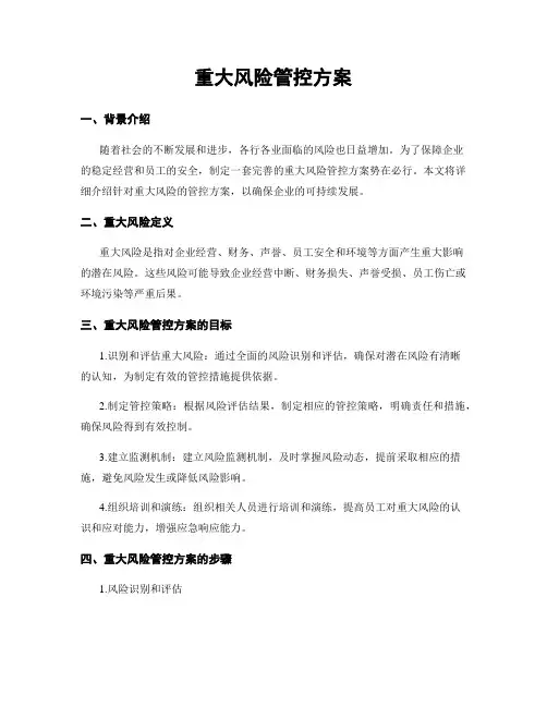 重大风险管控方案