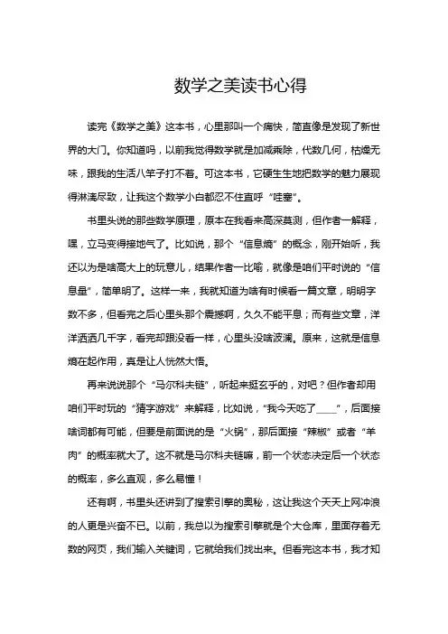 数学之美读书心得