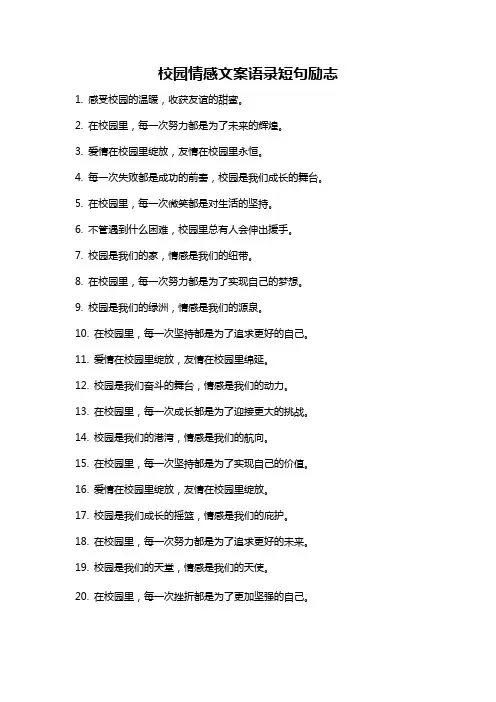 校园情感文案语录短句励志
