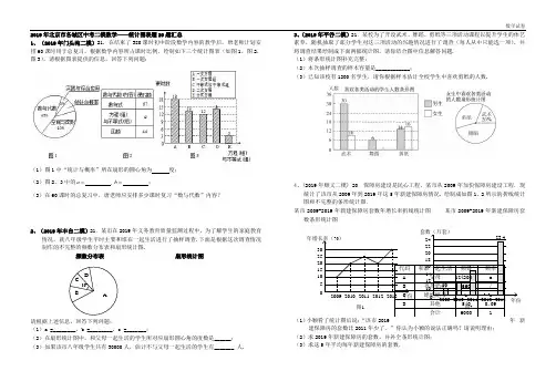 2019年北京市各城区中考二模数学——统计图表题20题汇总