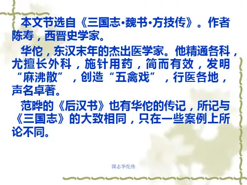 国志华佗传课件