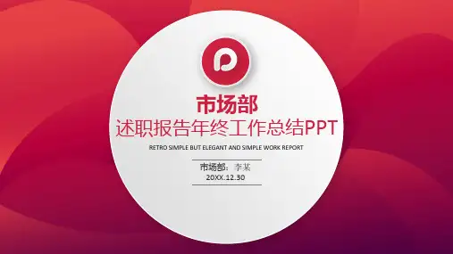 2023年公司企业市场部述职报告年终工作总结PPT模板