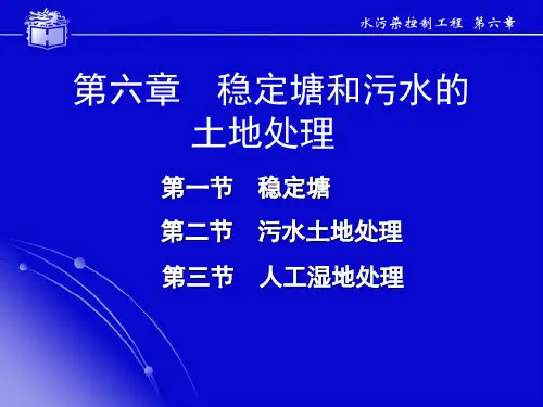水污染控制-6稳定塘和污水的土地处理(课件模板)