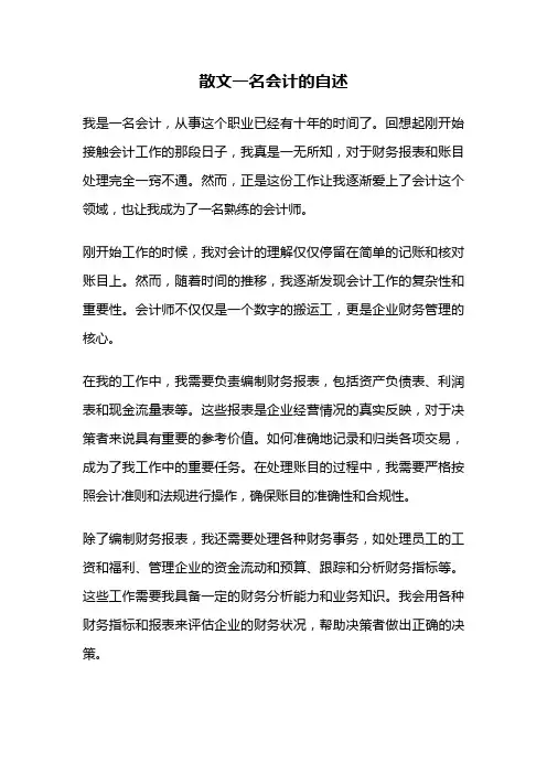 散文一名会计的自述