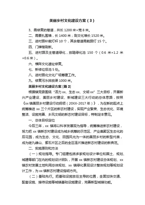 美丽乡村文化建设方案（3）