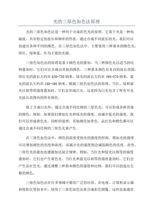 光的三原色加色法原理