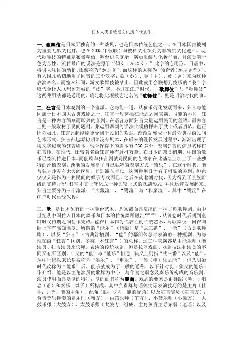 日本人类非物质文化遗产代表作