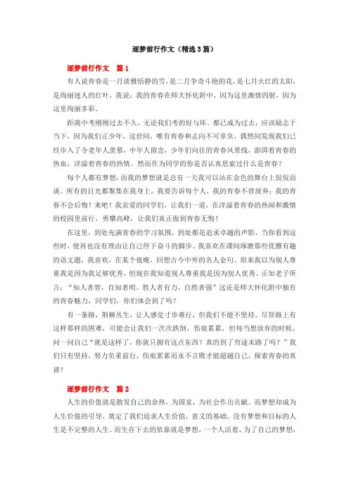 逐梦前行作文(精选3篇)