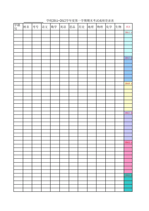 期末成绩统计表模板2
