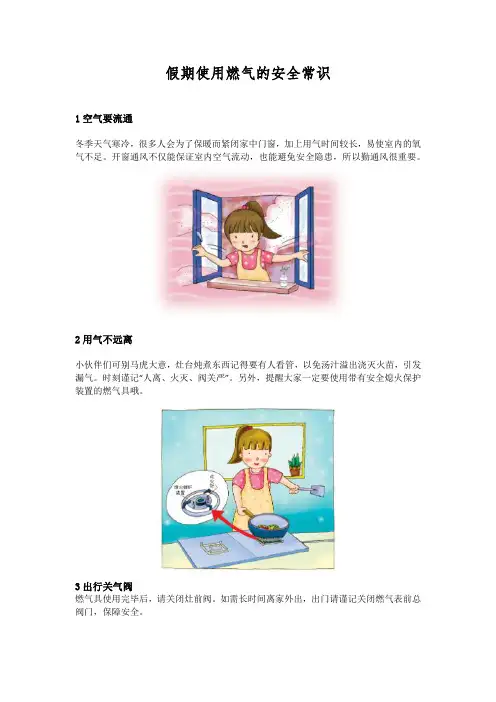 假期使用燃气的安全常识