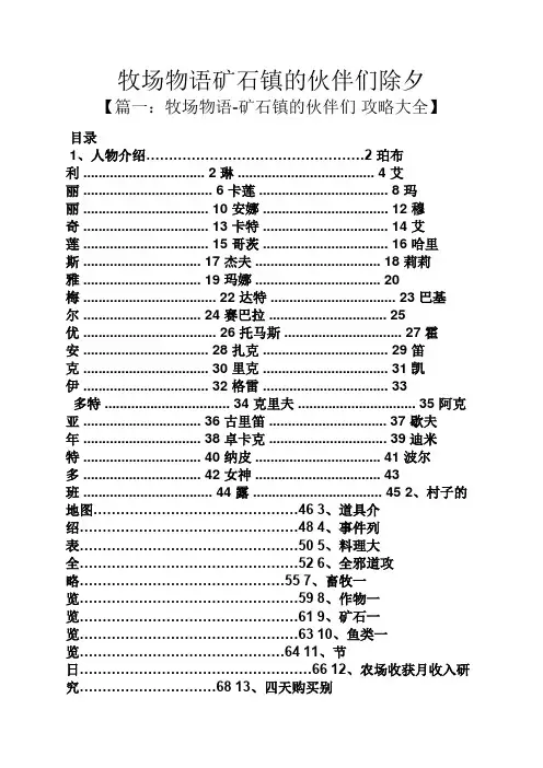 牧场物语矿石镇的伙伴们除夕